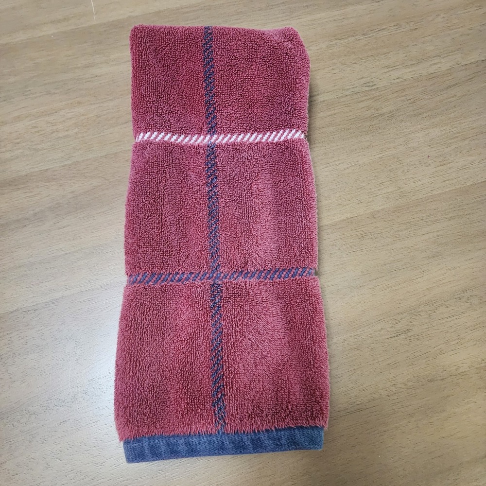 Chaps Ralph Lauren Hand Towel Burgundy Navy Vintage Trending